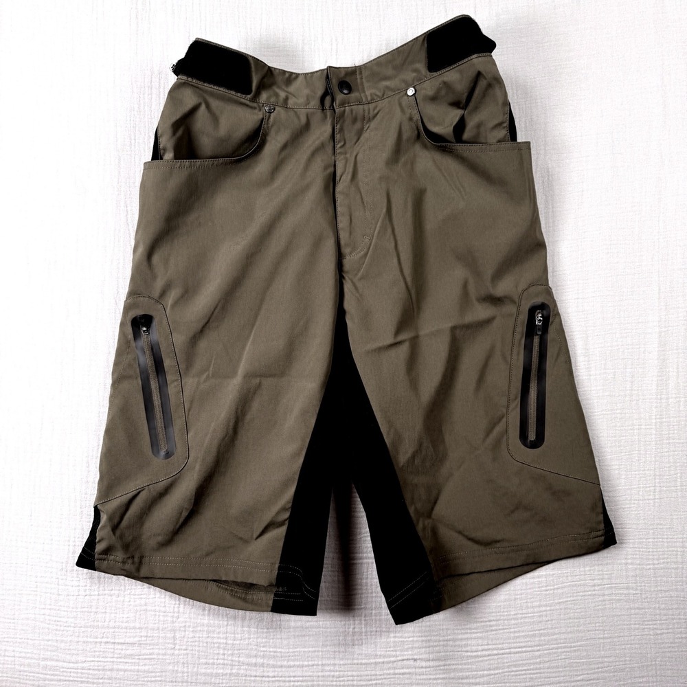 Zoic Mens Ether Mountain Bike Shorts Olive Green Black Size Medium MTB Cycling - Picture 2 of 7